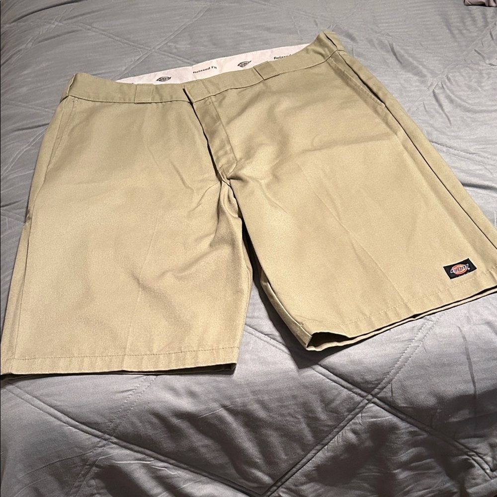 Dickies Men's Khaki Flat Front Shorts